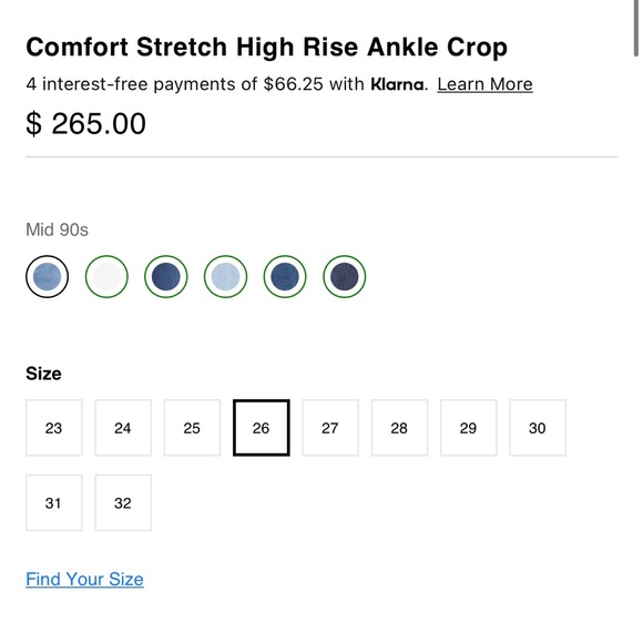 NWOT Re/Done 90s high rise ankle crop (size: 26) - Picture 5 of 8